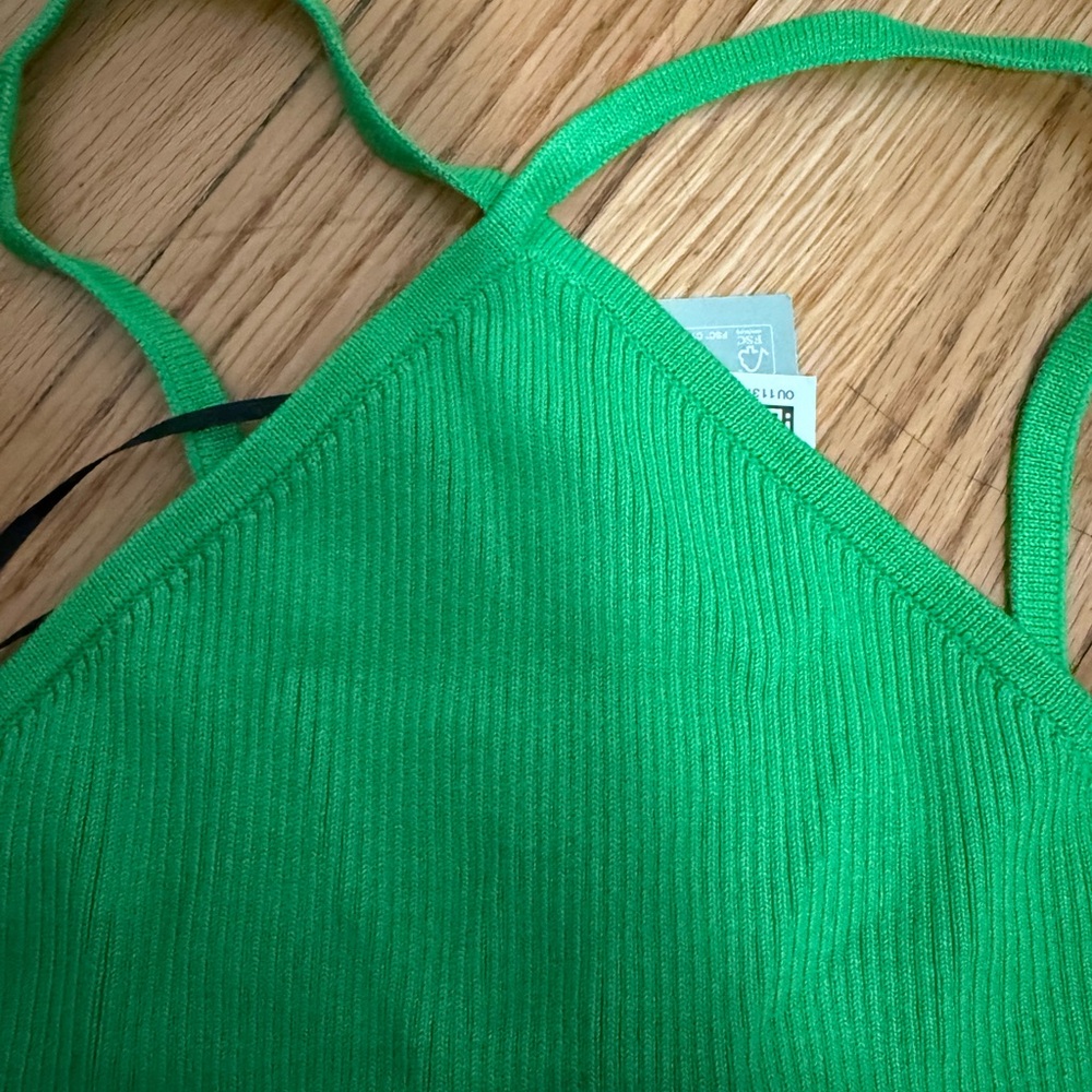 H&M Green Ribbed Halter Top - Picture 2 of 4